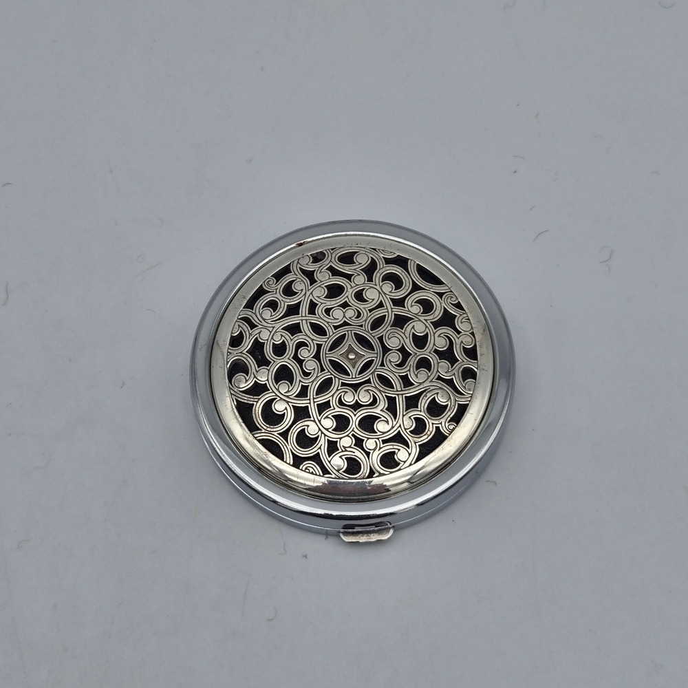Brighton Serendipity Compact Mirror Silver Plated Filigree Round Folding Mirror‎